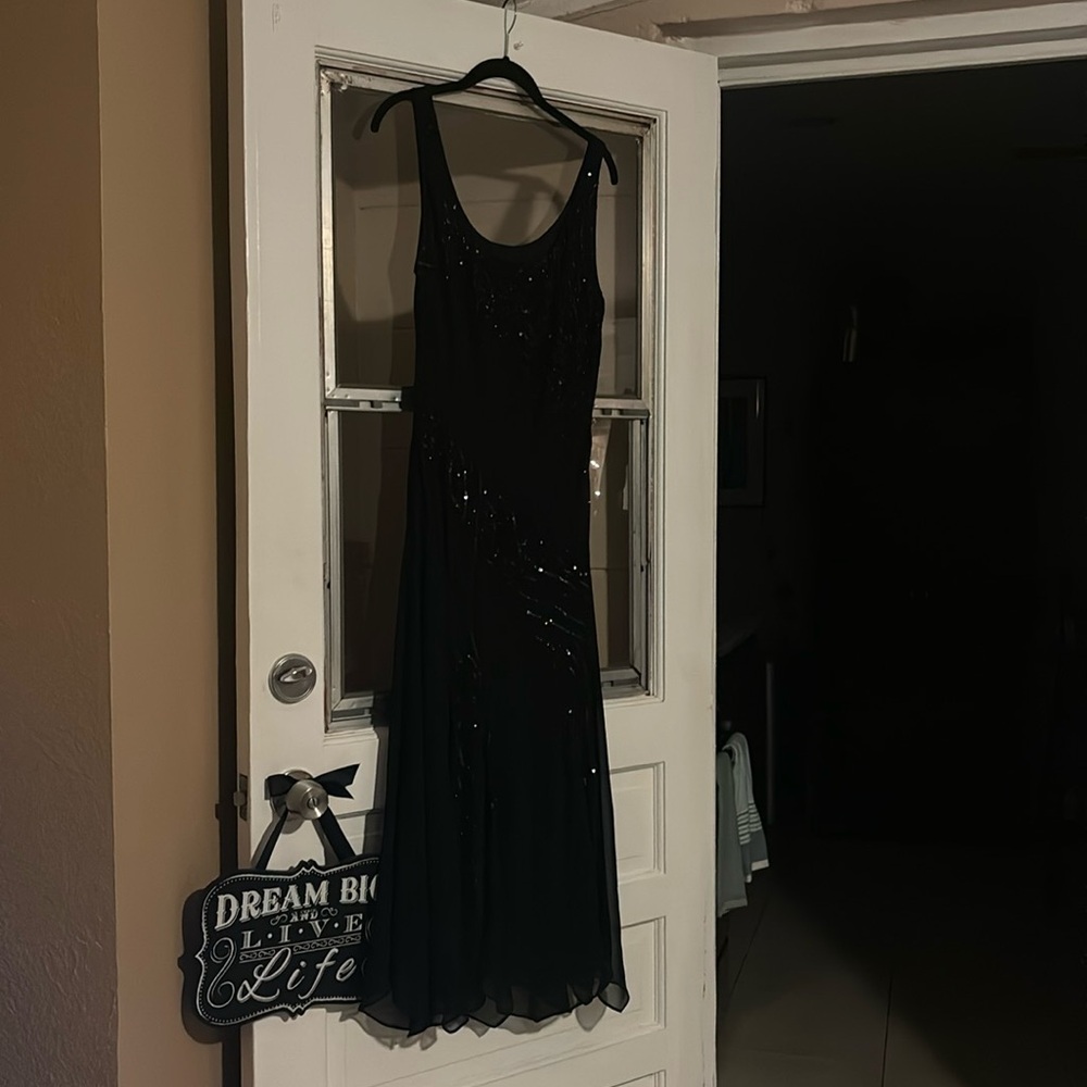 Black cocktail sequined dress